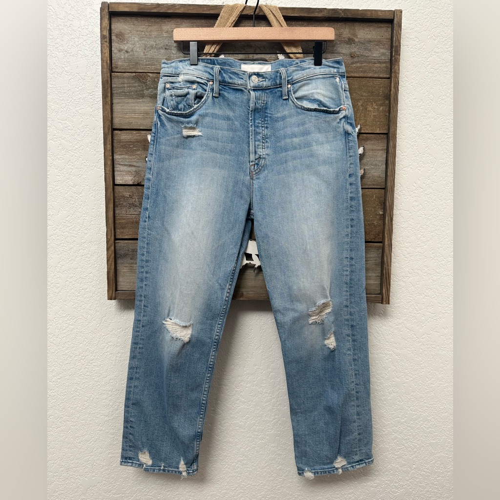 Mother Superior The Tomcat The Confession Light Blue Distressed Women's Jeans 32